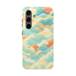 Ocean Wave Tough Phone Case — Pastel Retro Surf Pattern  Shamo's Samsung Galaxy S24