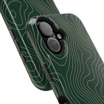 Topographic Green Magnetic Impact-Resistant iPhone Case | MagSafe compatible  Shamo's