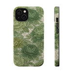 Green Succulent Floral Magnetic Impact-Resistant iPhone Case, MagSafe Compatible - iPhone 14 / Glossy - Shamo's