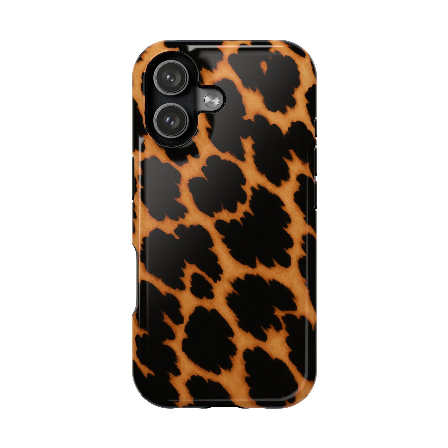 Leopard Print Impact-Resistant iPhone Case with MagSafe compatibility