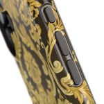 Gold Damask Magnetic Impact-Resistant iPhone Case with MagSafe Compatibility