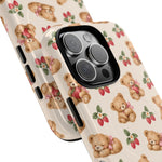 Teddy Berry Cozy Strawberry Pattern iPhone Case with MagSafe