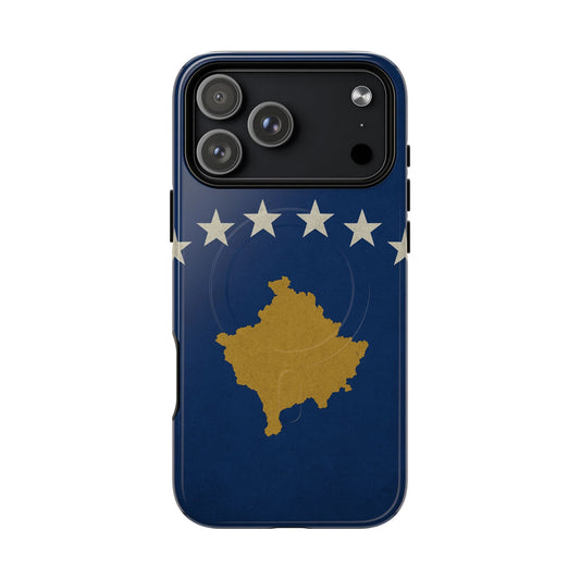 Kosovo Flag Tough iPhone Case — Navy Blue Stars & Gold Map (MagSafe compatible)  Shamo's iPhone 17 Pro Max / Glossy