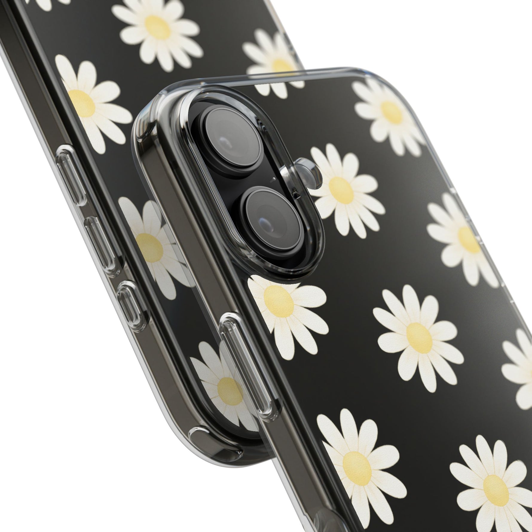 Clear Daisy Floral Phone Case, Impact-Resistant, Anti-Yellowing, Camera & Screen Protection - iPhone 17 / Without gift packaging - Shamo's