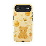 Cute Honey Teddy Bear iPhone Case — Yellow Bee & Honey Pot Design with MagSafe - Shamo's