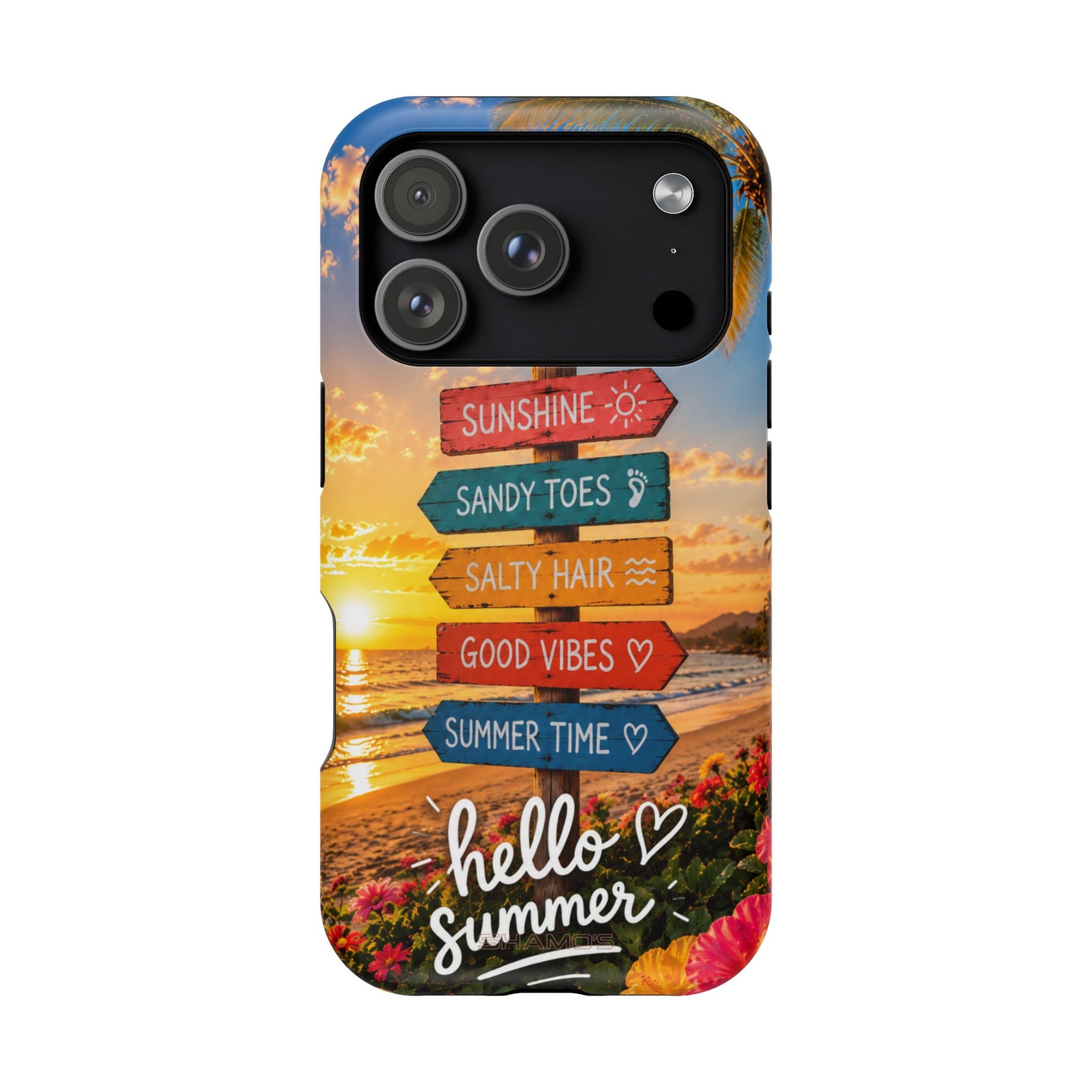 Hello Summer Phone Case — Tropical Beach MagSafe Impact-Resistant Case
