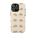 Beige teddybeer op wolken iPhone-hoesje met MagSafe
