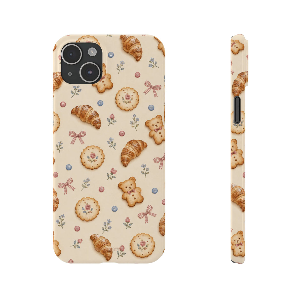Slanke iPhone-hoes — knus bak- en teddybeerpatroon (recept, hert, knopen)