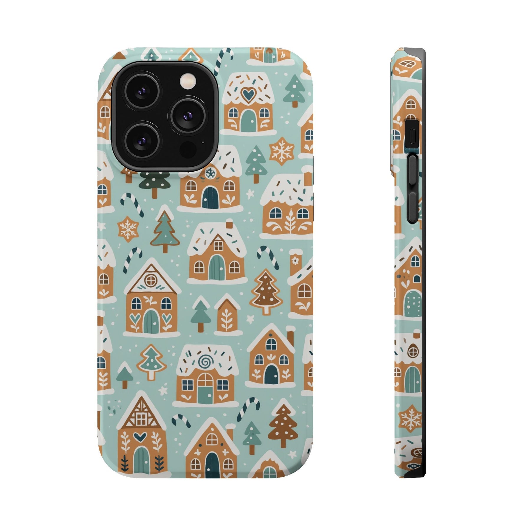 Winter Gingerbread Village Holiday Theme iPhone Case with MagSafe compatibility  Shamo's iPhone 14 Pro Max / Glossy