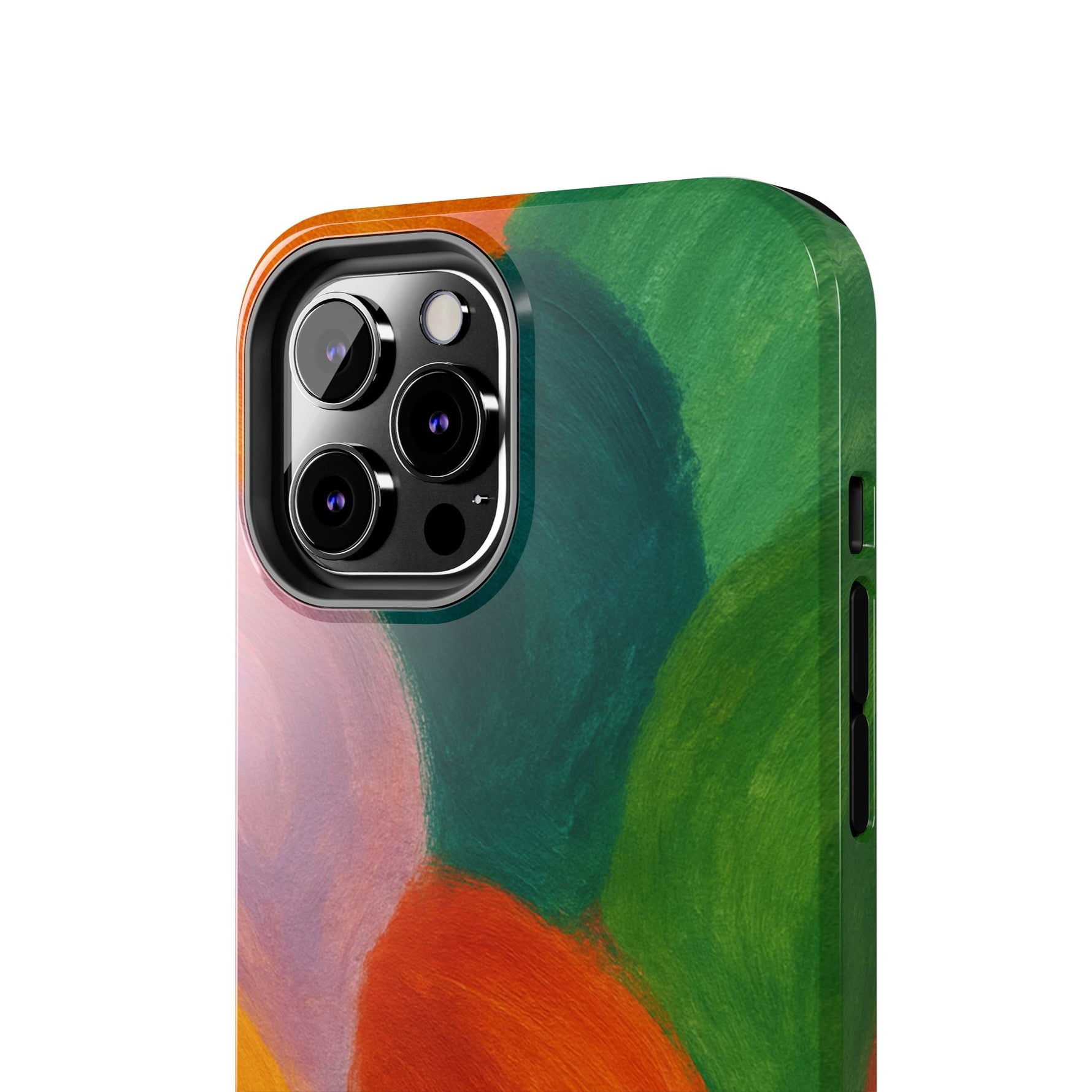 Abstract Color Wave Tough Phone Case — Bold Orange & Green Protective Phone Cover  Shamo's