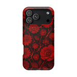 Melted Lava Dark Red Floral iPhone Case — MagSafe Compatible  Shamo's iPhone 17 Pro Max / Matte