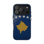 Kosovo Flag Tough iPhone Case — Navy Blue Stars & Gold Map (MagSafe compatible)  Shamo's iPhone 17 Pro / Glossy