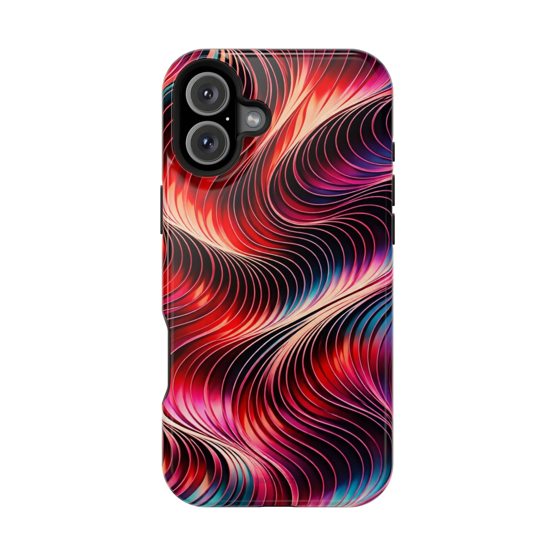 Abstract Red Wave Magnetic Impact-Resistant Phone Case | MagSafe