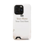 Funda para teléfono personalizable con tarjetero | Añade tu propia foto y texto