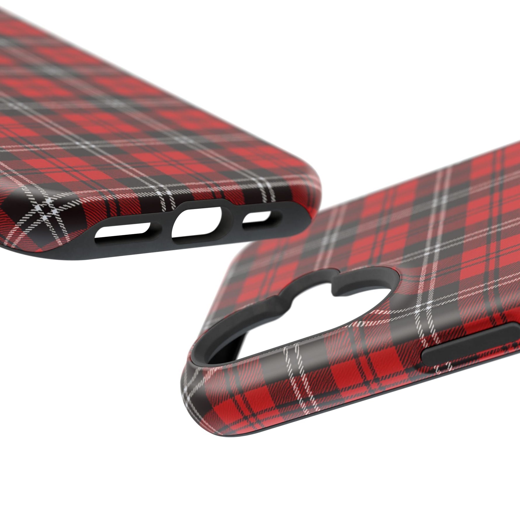 Red Tartan Plaid Impact-Resistant iPhone Case | MagSafe compatibility  Shamo's