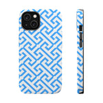 Preppy Blue Geometric MagSafe Compatible Impact Phone Case