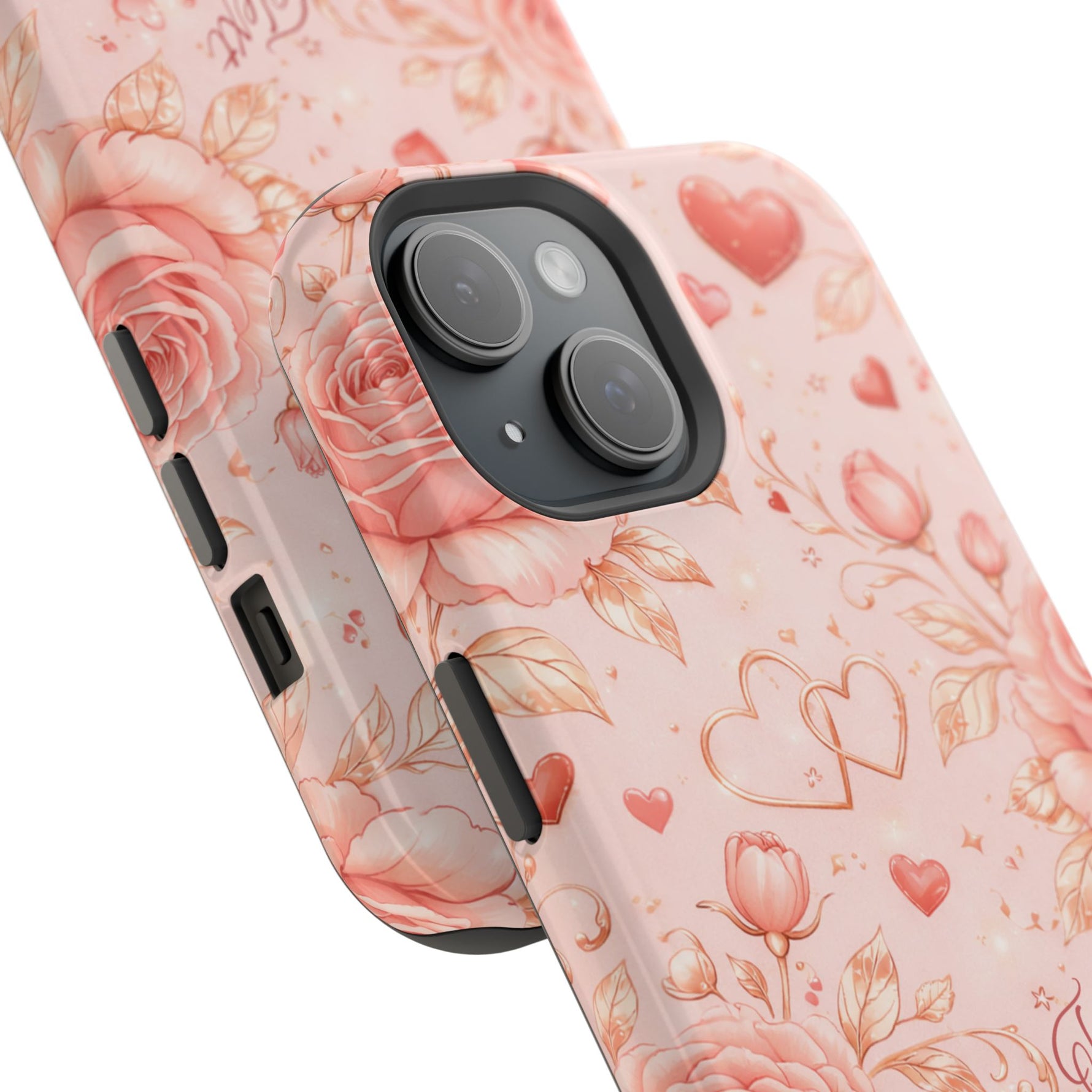 Floral Hearts Magnetic Impact-Resistant Phone Case - iPhone 17 / Glossy - Shamo's