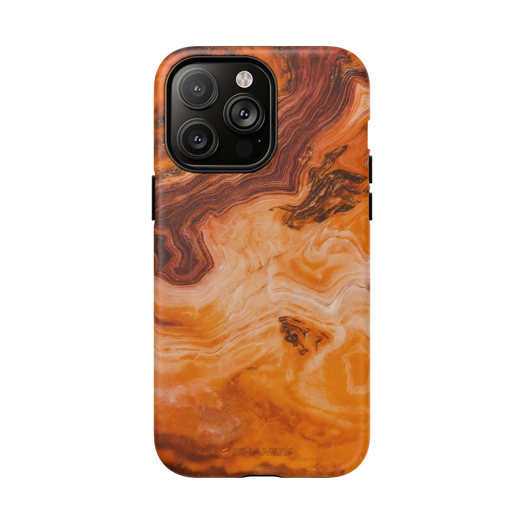 iPhone-Hülle aus bernsteinfarbenem Achatmarmor – kompatibel mit MagSafe