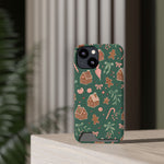 Holiday Gingerbread Phone Case with Card Holder — Festive Green Candy Cane Design  Shamo's