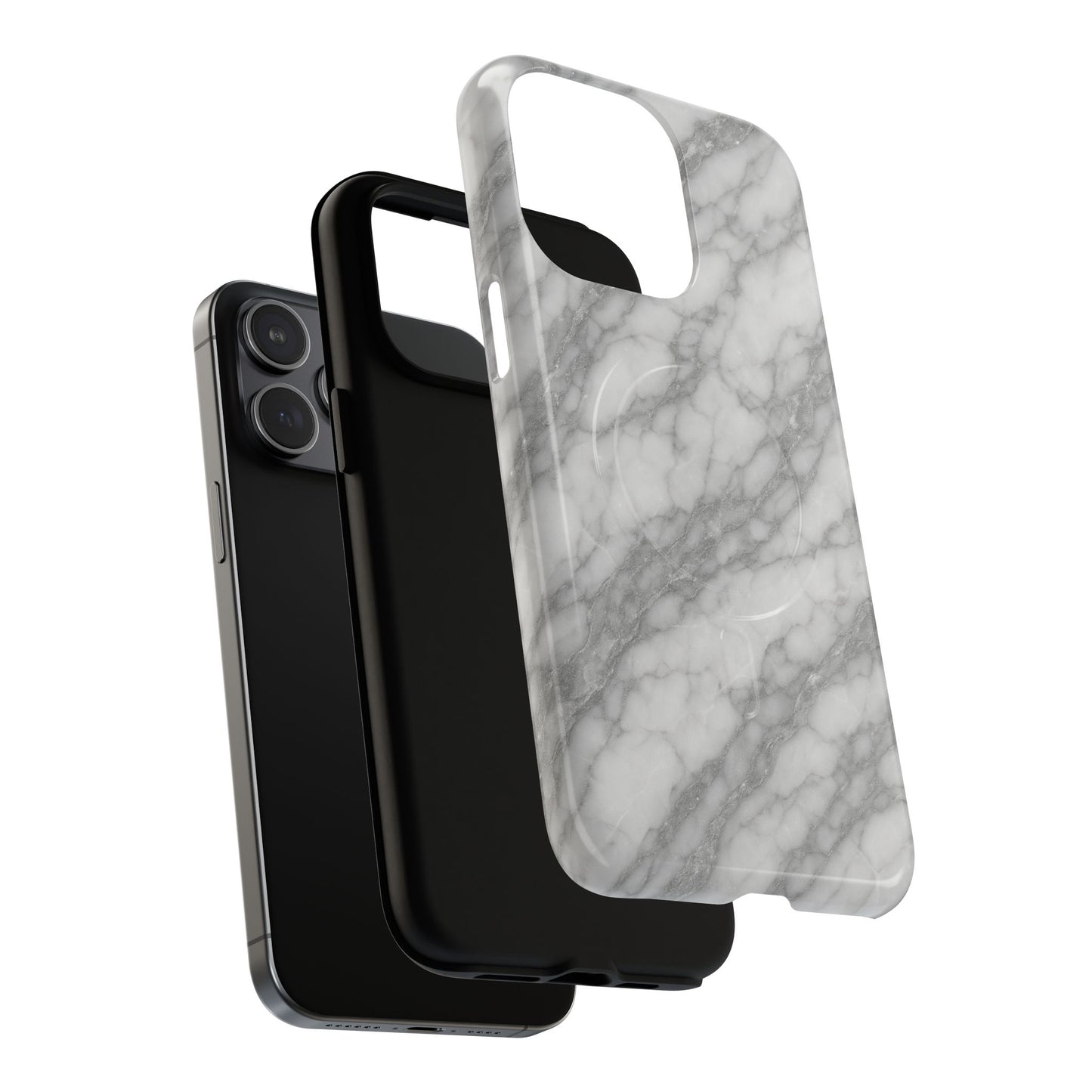 Silver Mist Marble iPhone Case with MagSafe - Shamo's