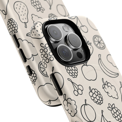 Fruit Pattern Tough iPhone Case | Compatible with MagSafe