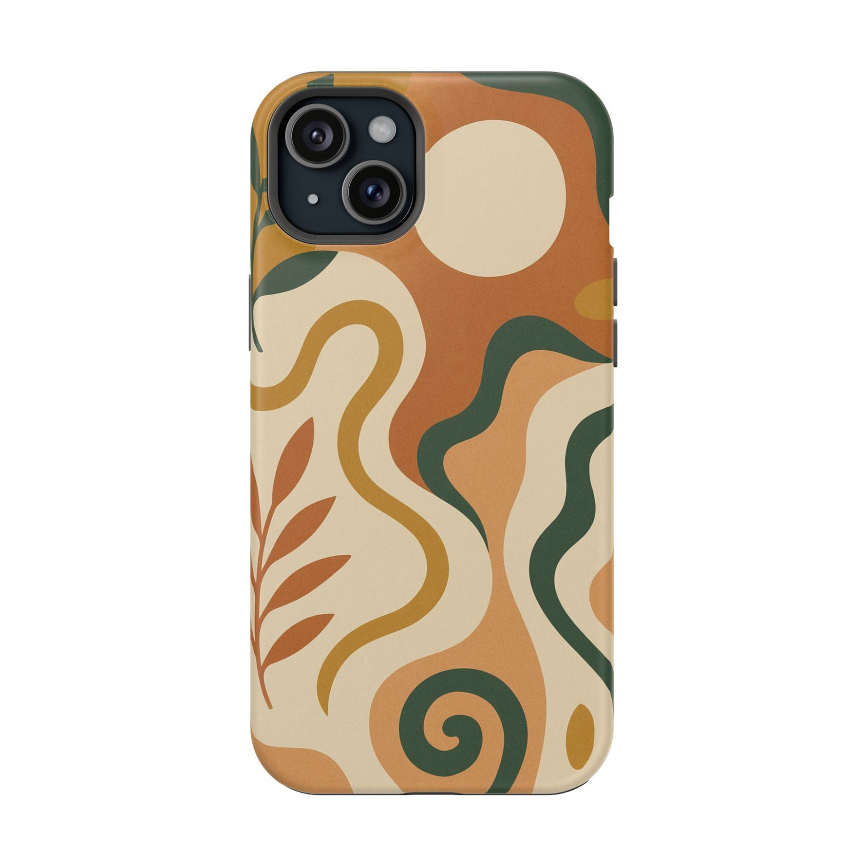 Abstract Earth-Tone Impact iPhone Case — MagSafe  Shamo's iPhone 15 Plus / Matte