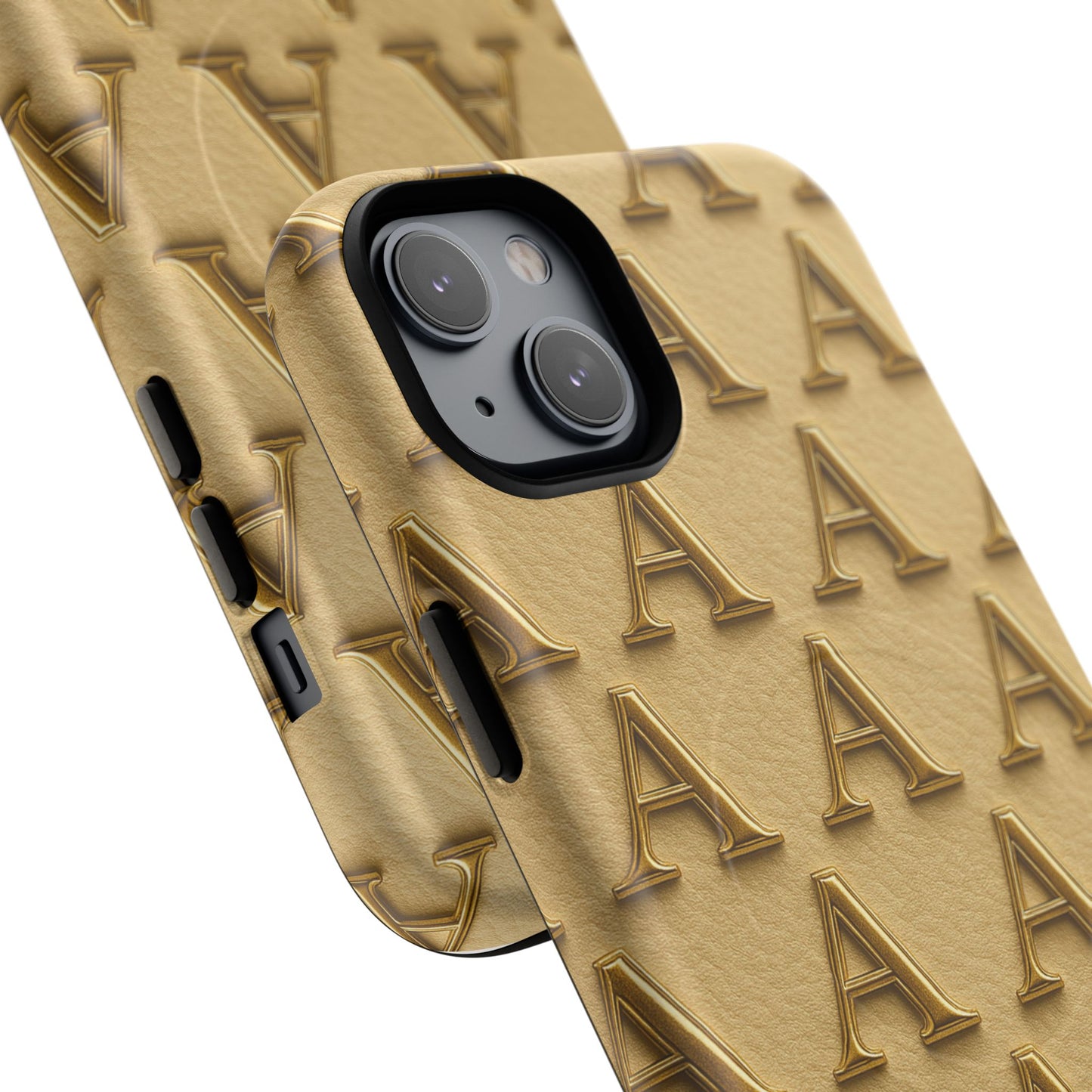 Gold Monogram 'A' iPhone Case with MagSafe