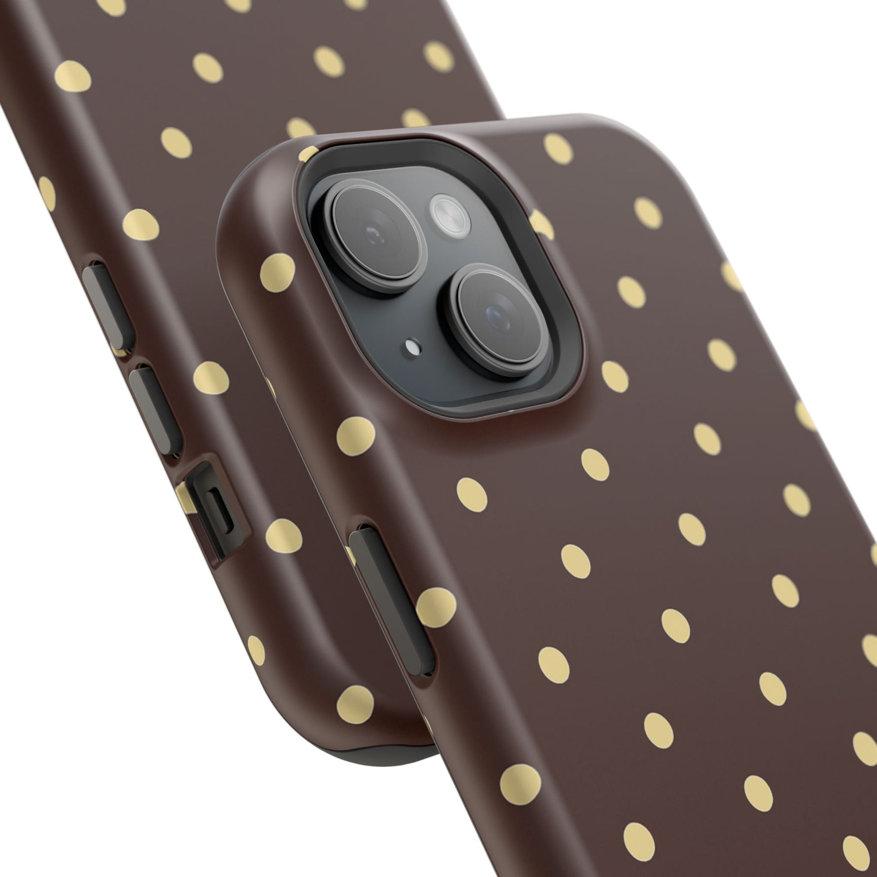Polka Dot iPhone Case — Brown & Cream Protective Cover with MagSafe compatibility  Shamo's