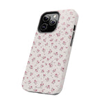 Rosebud Floral Tough iPhone Case — Pink Vintage Flower Protective Cover - iPhone 17 - Shamo's
