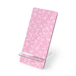 Pink Ribbon Pattern Phone Stand – Foldable Mobile Display Stand