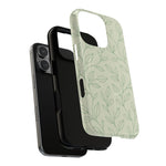 Sage Botanical Leaves Floral iPhone Case | MagSafe - Shamo's