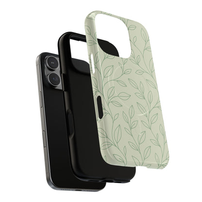 Sage Botanical Leaves Floral iPhone Case | MagSafe