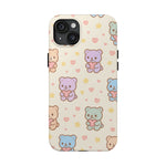 Cute Pastel Bear Impact Phone Case | Heart & Star Kawaii Pattern  Shamo's iPhone 15 Plus