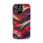 Abstract Red Wave Magnetic Impact-Resistant Phone Case | MagSafe