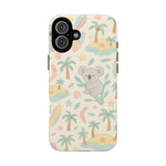 Australia Hand-Drawn Koala Beach iPhone Case — Cute Tropical Palm & Surf Print | with MagSafe  Shamo's iPhone 16 Plus / Matte