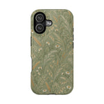 Golden Meadow – Sage Green Wildflower MagSafe Phone Case, glossy iPhone 17, rear view