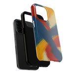 Abstract Brushstroke Tough Phone Case — Colorful Red, Blue & Yellow Protective Cover  Shamo's