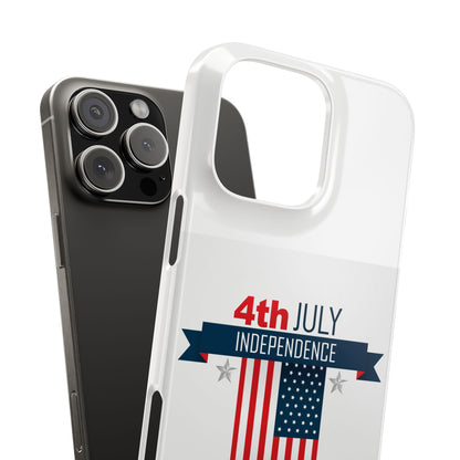Slim Phone Cases with 4th of July writing for iPhone 17 and more