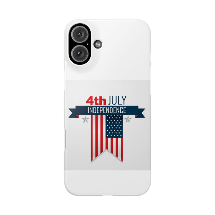 Slim Phone Cases with 4th of July writing for iPhone 17 and more