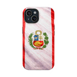 Peru Flag Magnetic Impact-Resistant Phone Case, Protective Patriotic Design, MagSafe Compatible - iPhone 15 / Glossy - Shamo's