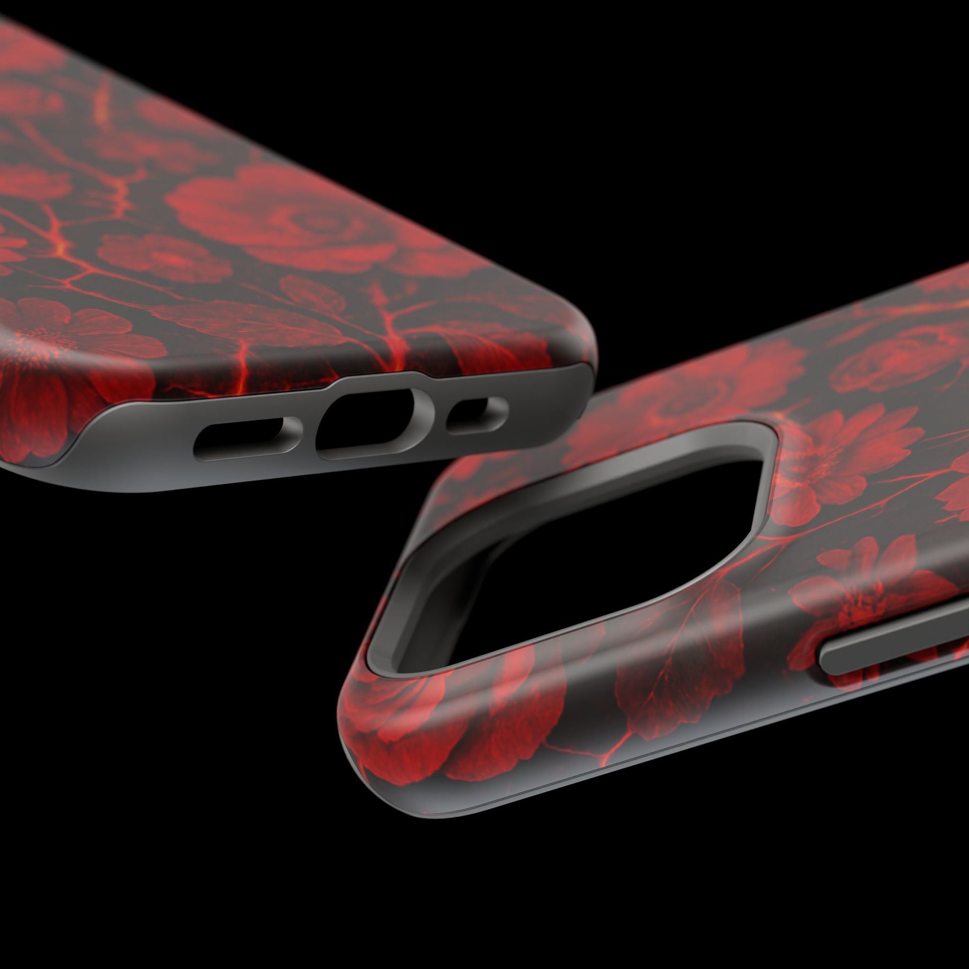 Melted Lava Dark Red Floral iPhone Case — MagSafe Compatible  Shamo's