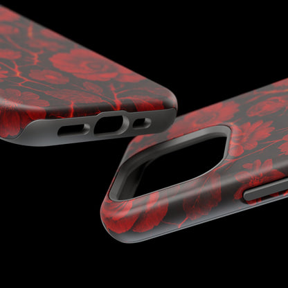 Melted Lava Dark Red Floral iPhone Case — MagSafe Compatible  Shamo's