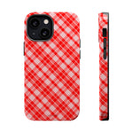 Red Plaid Magnetic Impact-Resistant iPhone Case | MagSafe