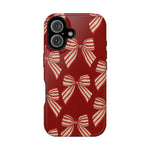 Holiday Red Bow iPhone Case — Impact‑Resistant iPhone Cover with MagSafe compatibility  Shamo's iPhone 16 / Glossy
