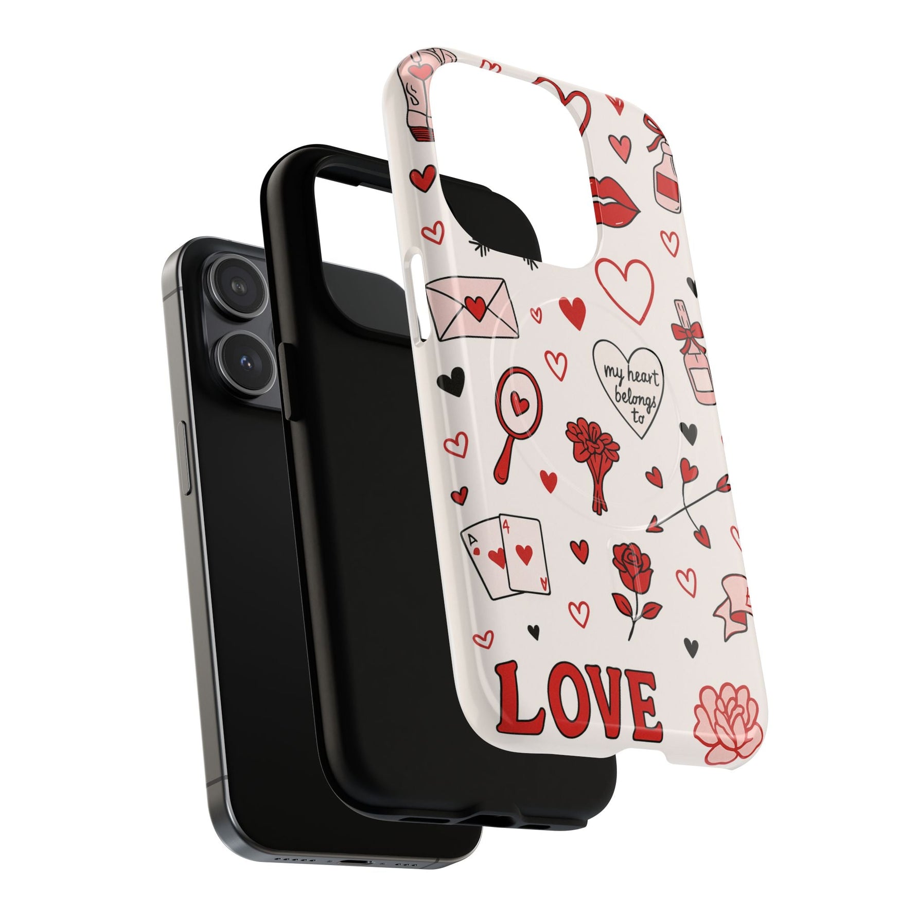 Romantic Love Doodle Tough iPhone Case (