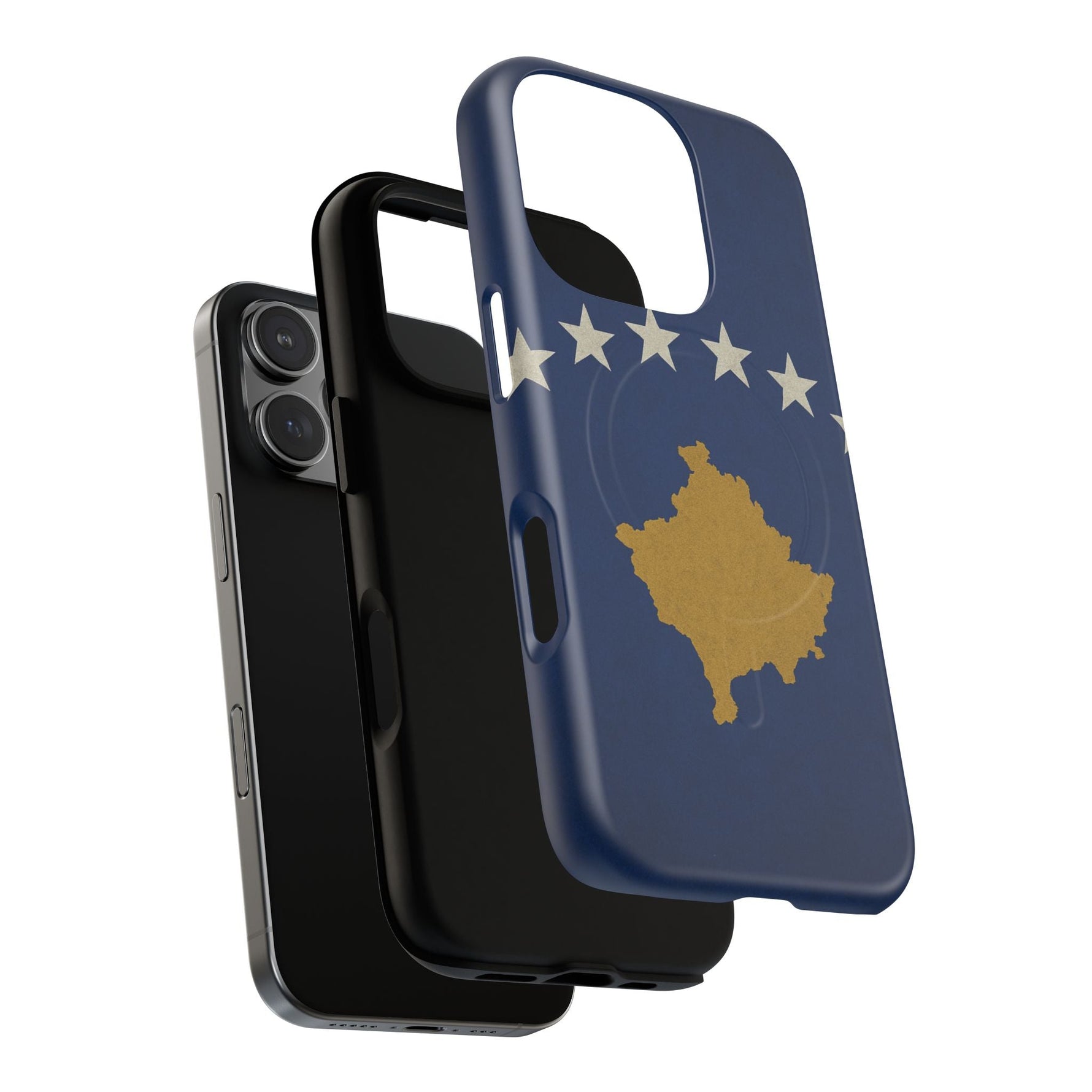 Kosovo Flag Tough iPhone Case — Navy Blue Stars & Gold Map (MagSafe compatible)  Shamo's