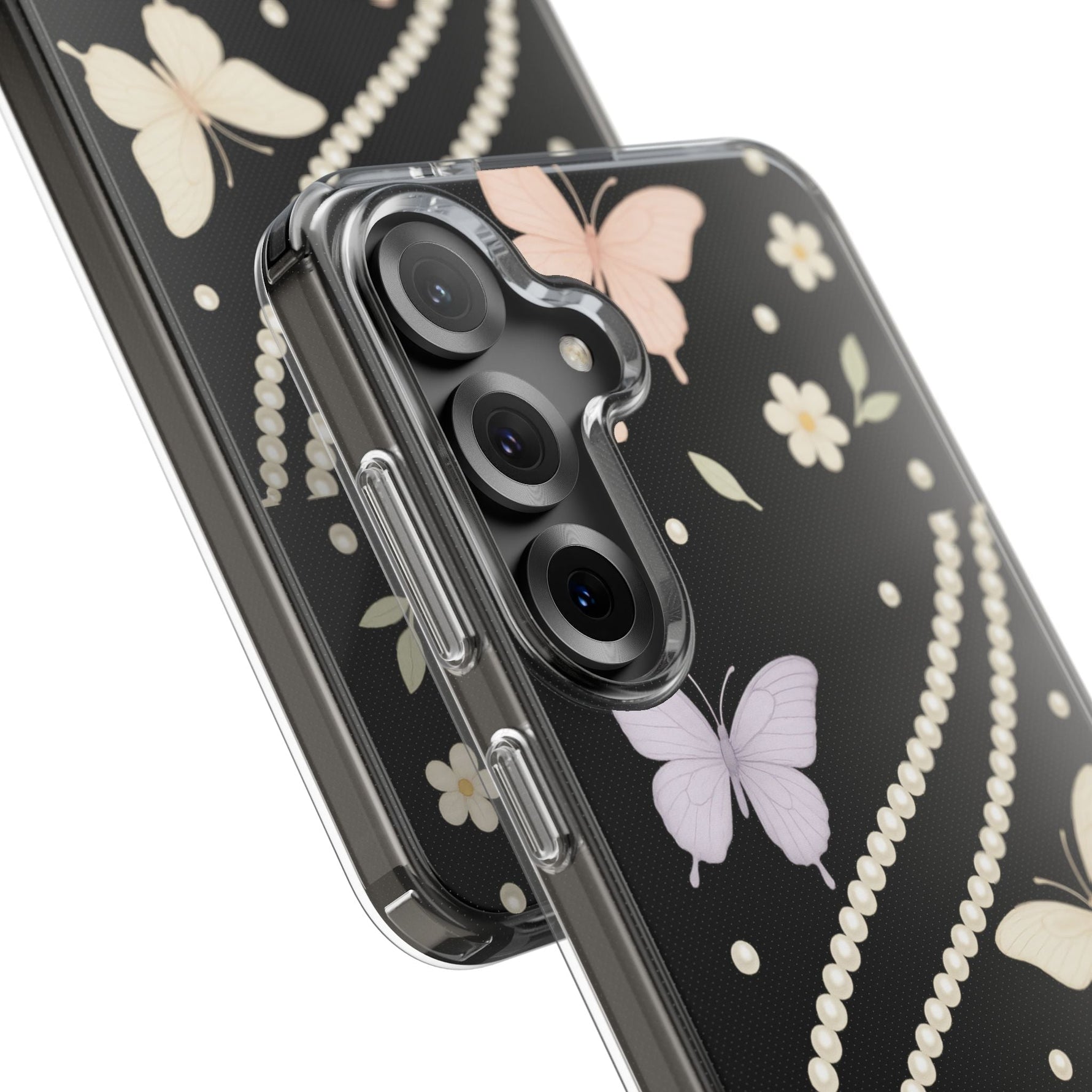 Butterfly Pearl Impact-Resistant Clear iPhone Case  Shamo's