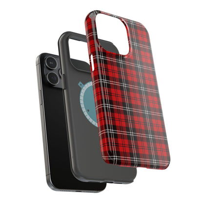 Red Tartan Plaid Impact-Resistant iPhone Case | MagSafe compatibility  Shamo's