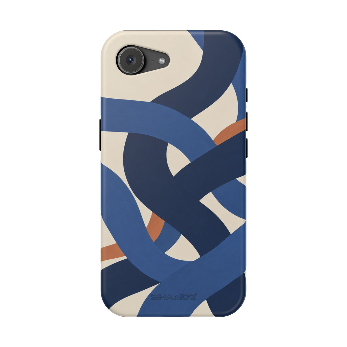 Indigo Loom MagSafe Phone Case – Blue & Ivory Abstract Woven Pattern
