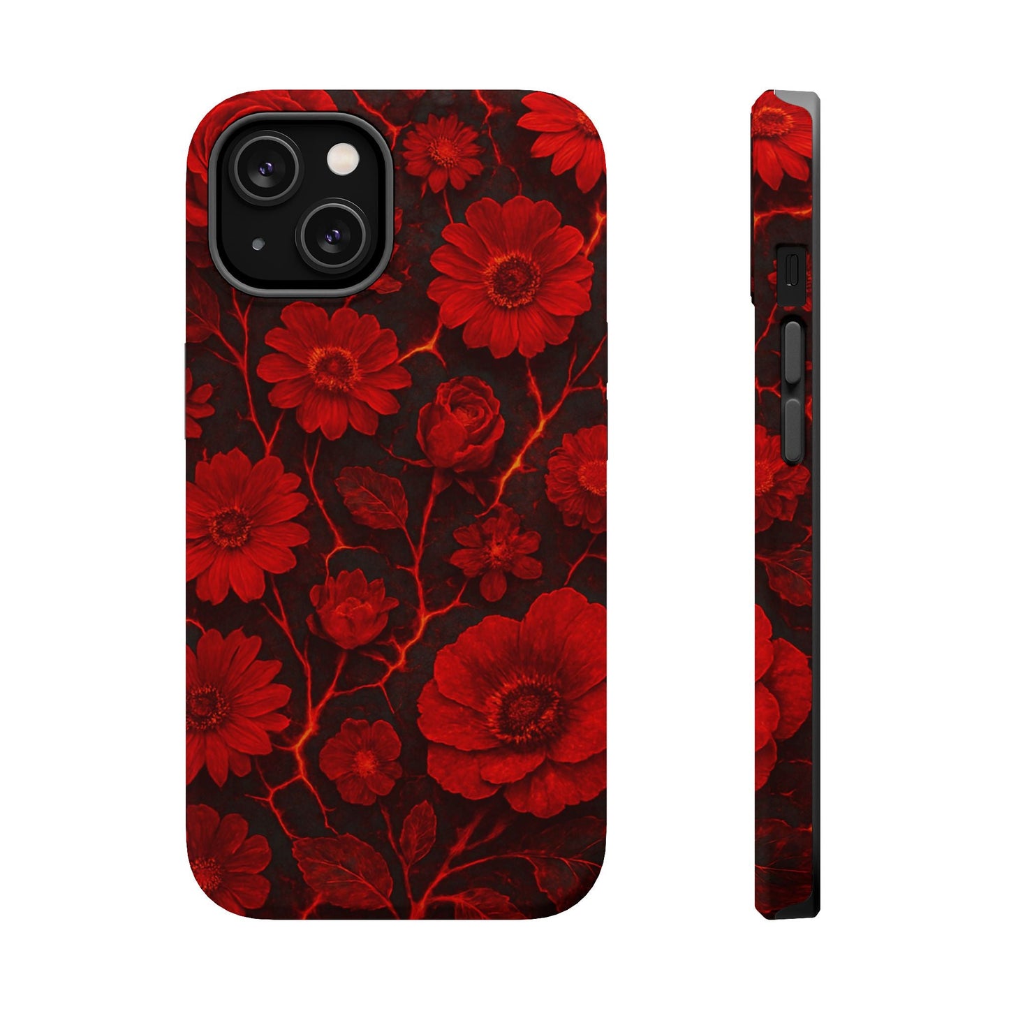 Melted Lava Dark Red Floral iPhone Case — MagSafe Compatible  Shamo's iPhone 14 / Matte